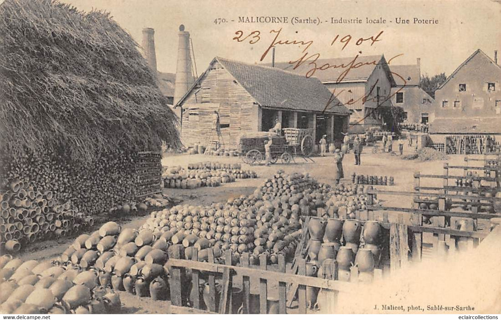 Malicorne Sur Sarthe            72          Poterie   .Extérieur Stockage      N° 470(voir Scan) - Malicorne Sur Sarthe