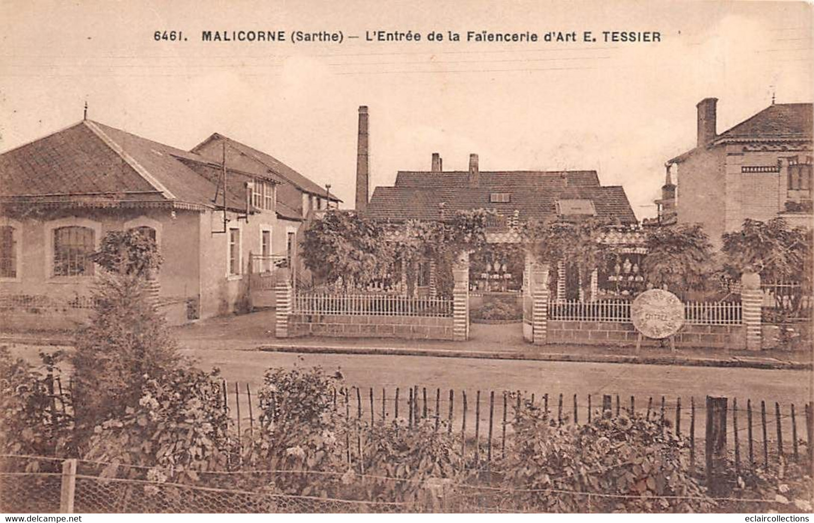 Malicorne Sur Sarthe      72        Poterie . Faïencerie Grès  . Usine Entrée E.Tessier    (voir Scan) - Malícorne Sur Sarthe