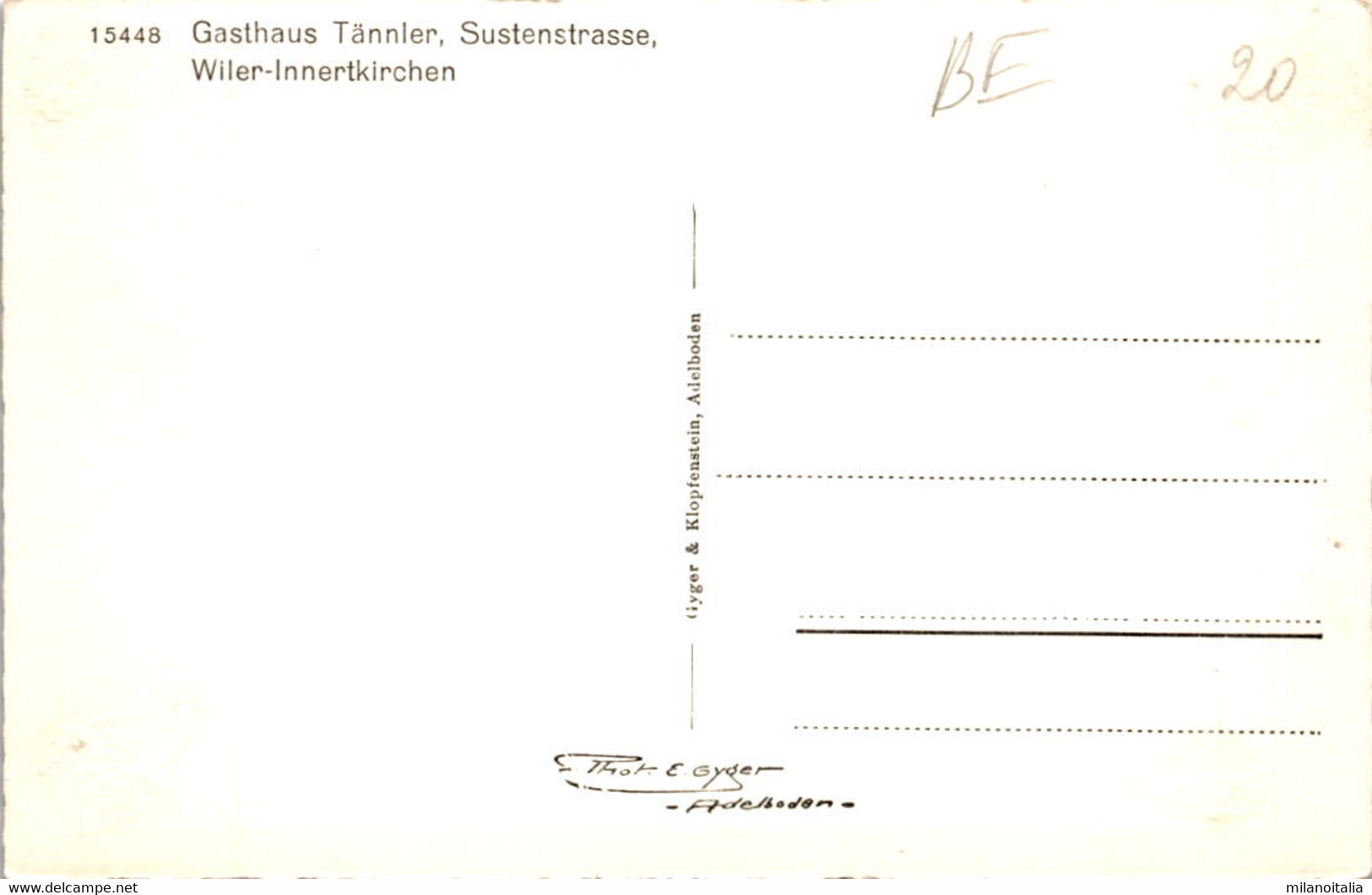 Gasthaus Tännler - Sustenstrasse - Wiler-Innertkirchen (15448) - Wiler Bei Utzenstorf