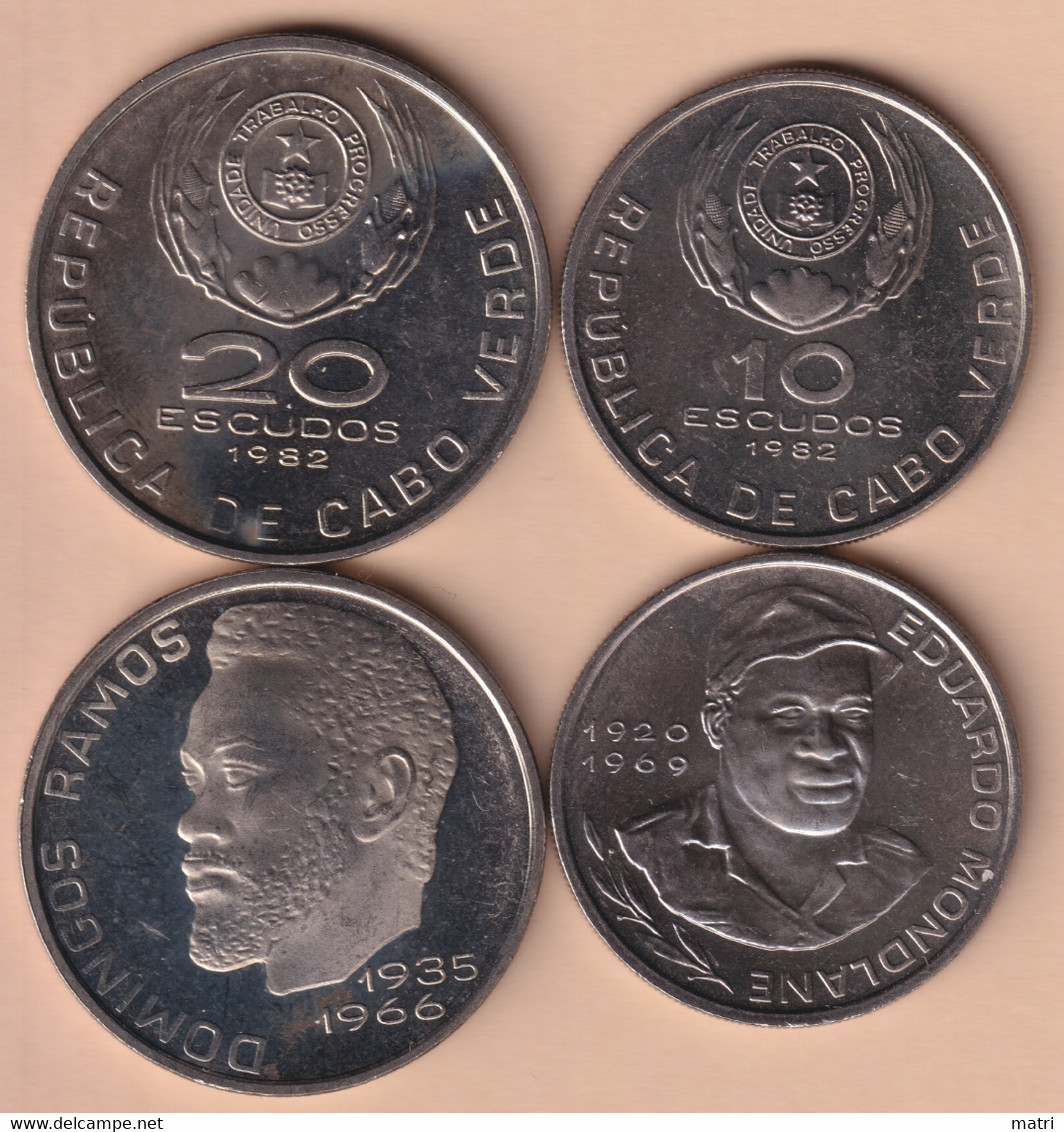 Cape Verde Set Of 2 Coins (10 And 20 Escudos 1982 Km#19, Km#20) - Cap Vert