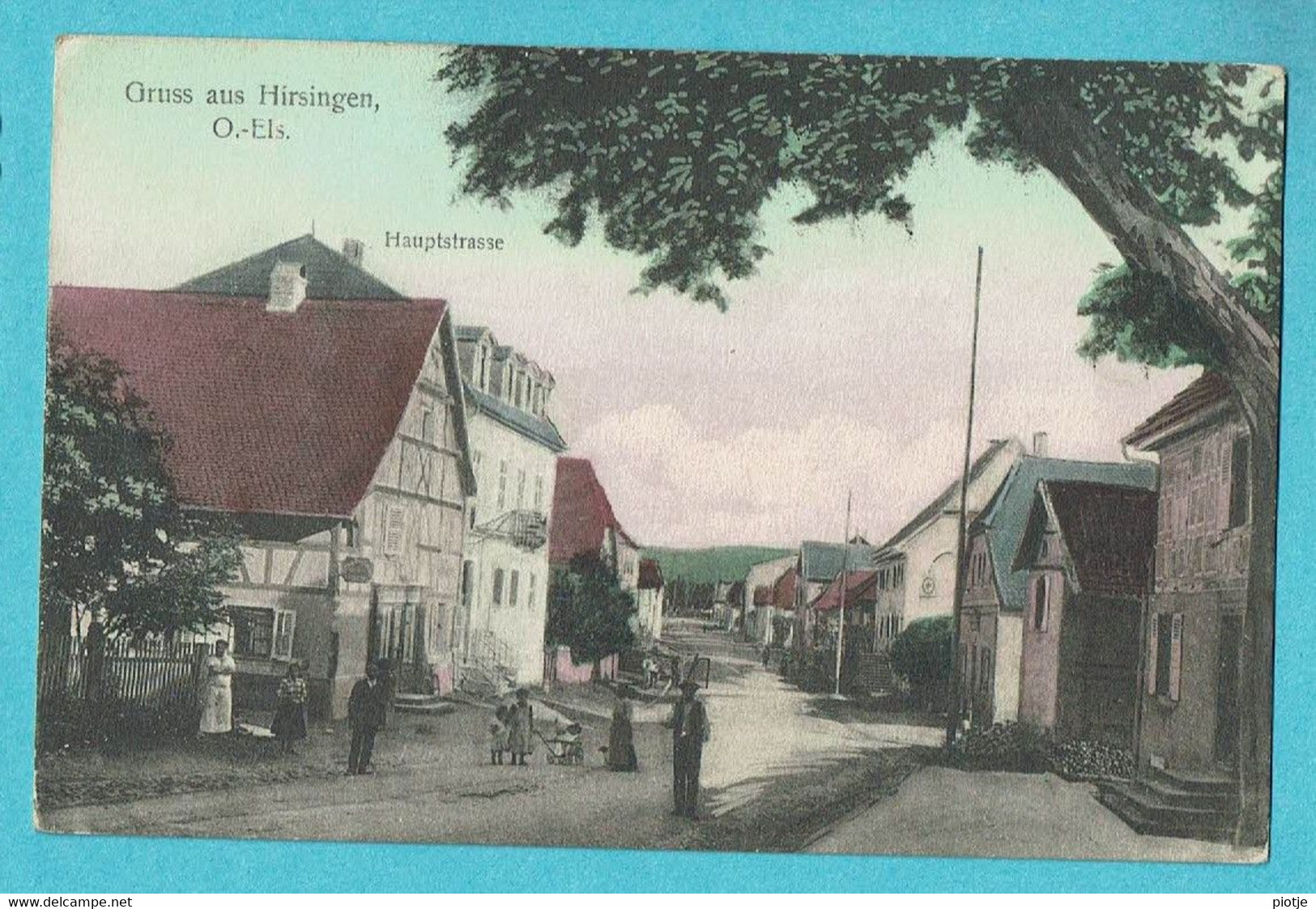 * Hirsingue - Hirsingen (Dép 68 - Haut Rhin - France) * (Kunstverlag J. Kuntz - COULEUR) Hauptstrasse, Animée, Unique - Hirsingue