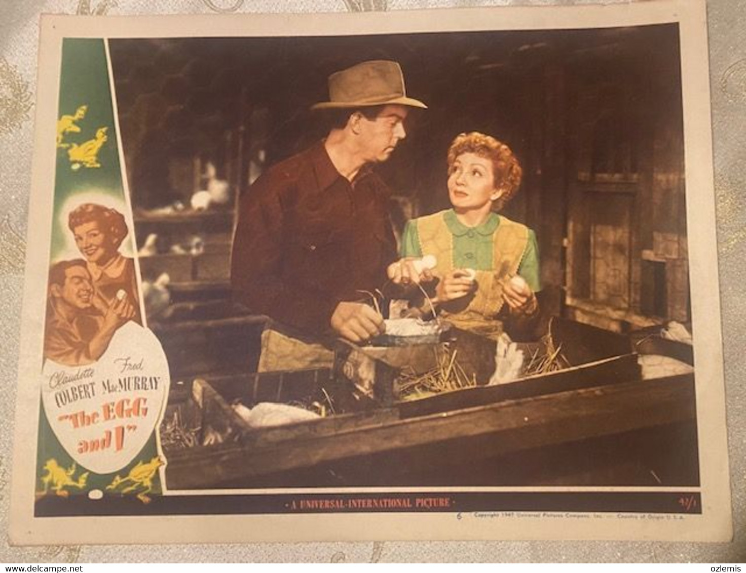 CLAUDETTE COLBERT ,FRED MAC MURRAY ,THE EGG AND I  ,LOBBY CARD - Autographes