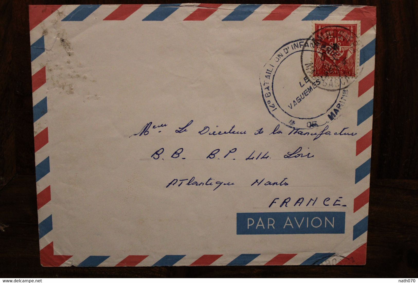 1960's Madagascar FM Ambositra BIMA Bataillon Infanterie Marine Cover - Timbres De Franchise Militaire