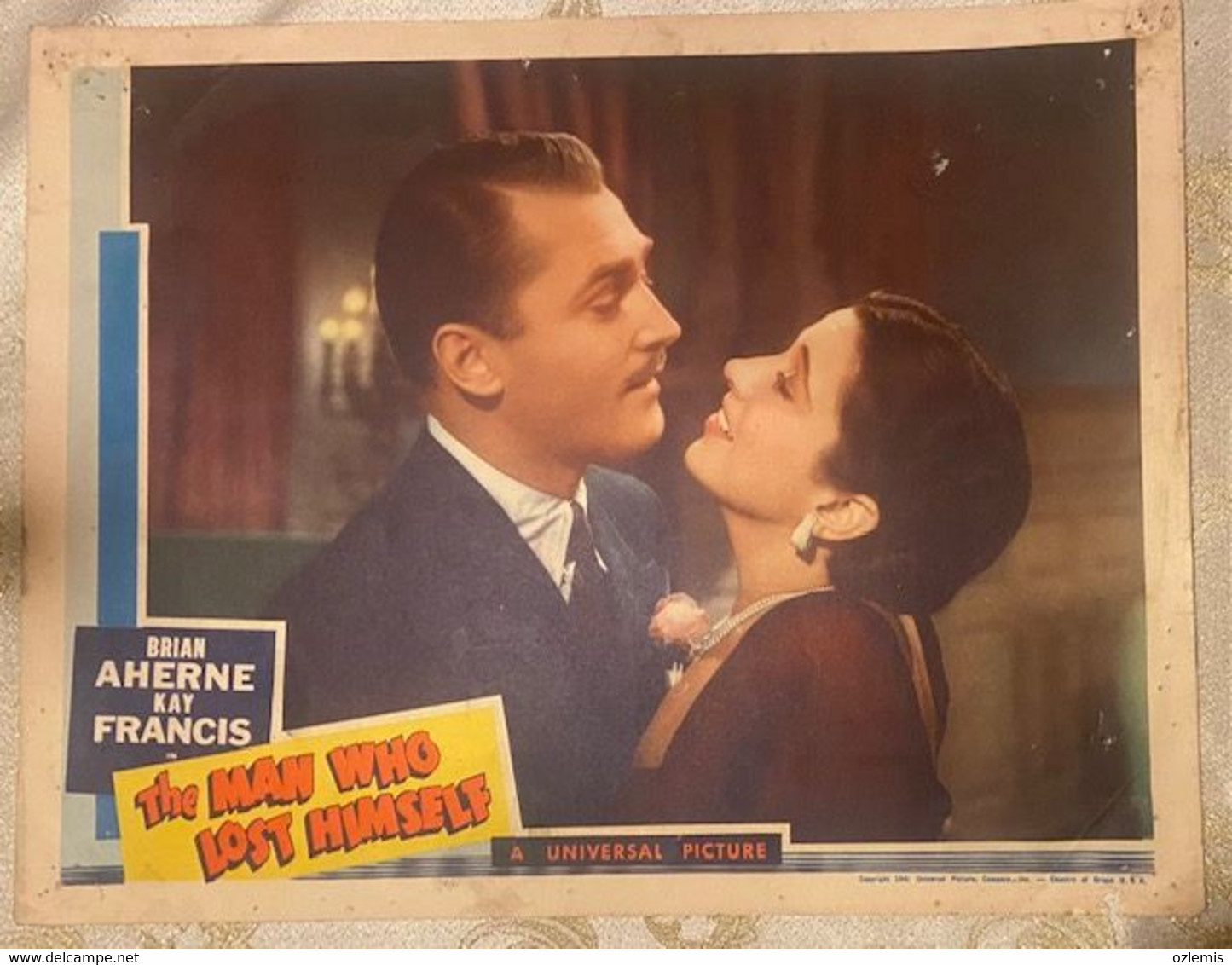 BRIAN AHERNE ,KAY FRANCIS ,THE MAN WHO LOST HIMSELF  ,LOBBY CARD - Autographes