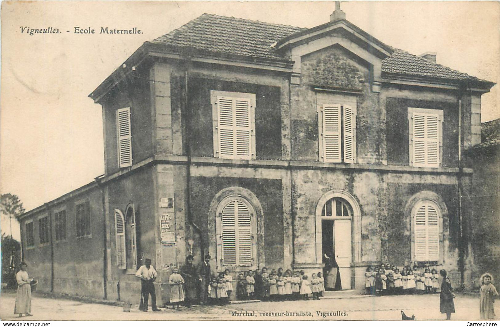 CPA 55 Meuse > Vigneulles Ecole Maternelle - Enfants - Ecoliers - Marchal Receveur Buraliste - Vigneulles Les Hattonchatel