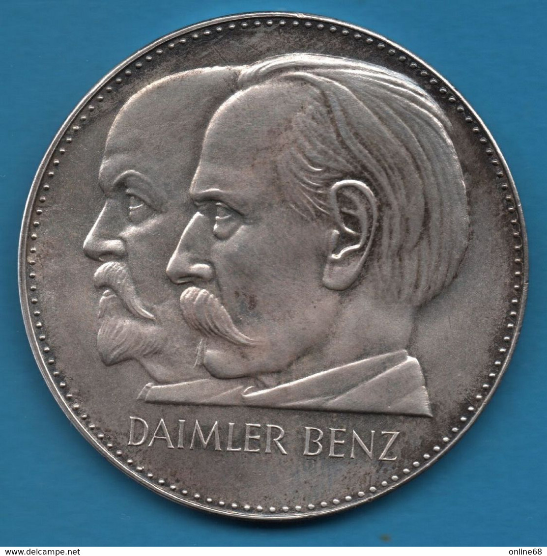 GERMANY DAIMLER BENZ 75 JAHRE MOTORISIERUNG DES VERKEHRS 1886-1961 Argent 1000‰ Silver - Professionnels/De Société