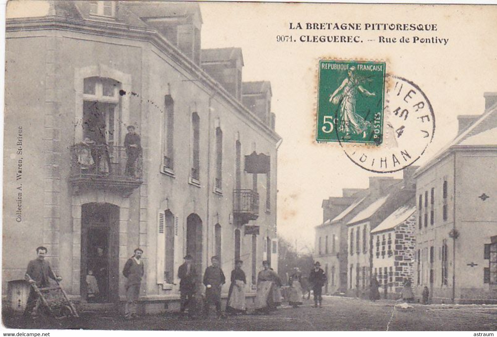 Cpa-56- Cleguerec -animée- Rue De Pontivy -edi Waron N°9071 - Cleguerec