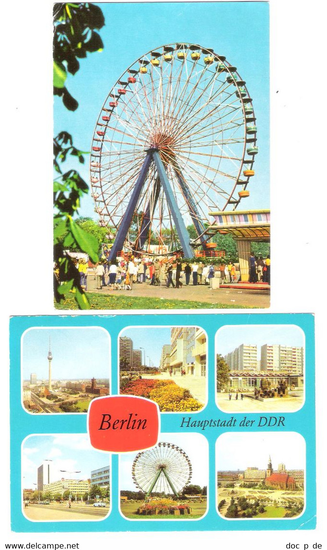 Deutschland - 2 AK - DDR - Berlin - Plänterwald - Kulturpark - Riesenrad - Verlag Bild Und Heimat Reichenbach - Treptow