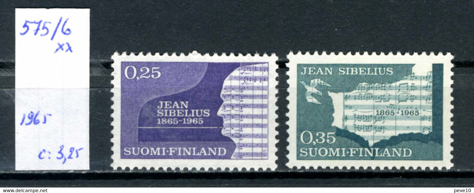 Finlande    N° 575/6 Xx   100 Ans De La Naissance De Jean Sibelius - Unused Stamps