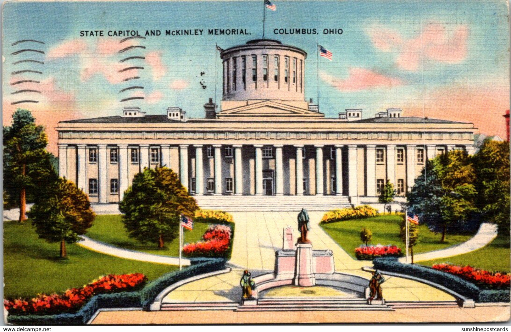 Ohio Columbus State Capitol And McKinley Memorial 1939 - Columbus
