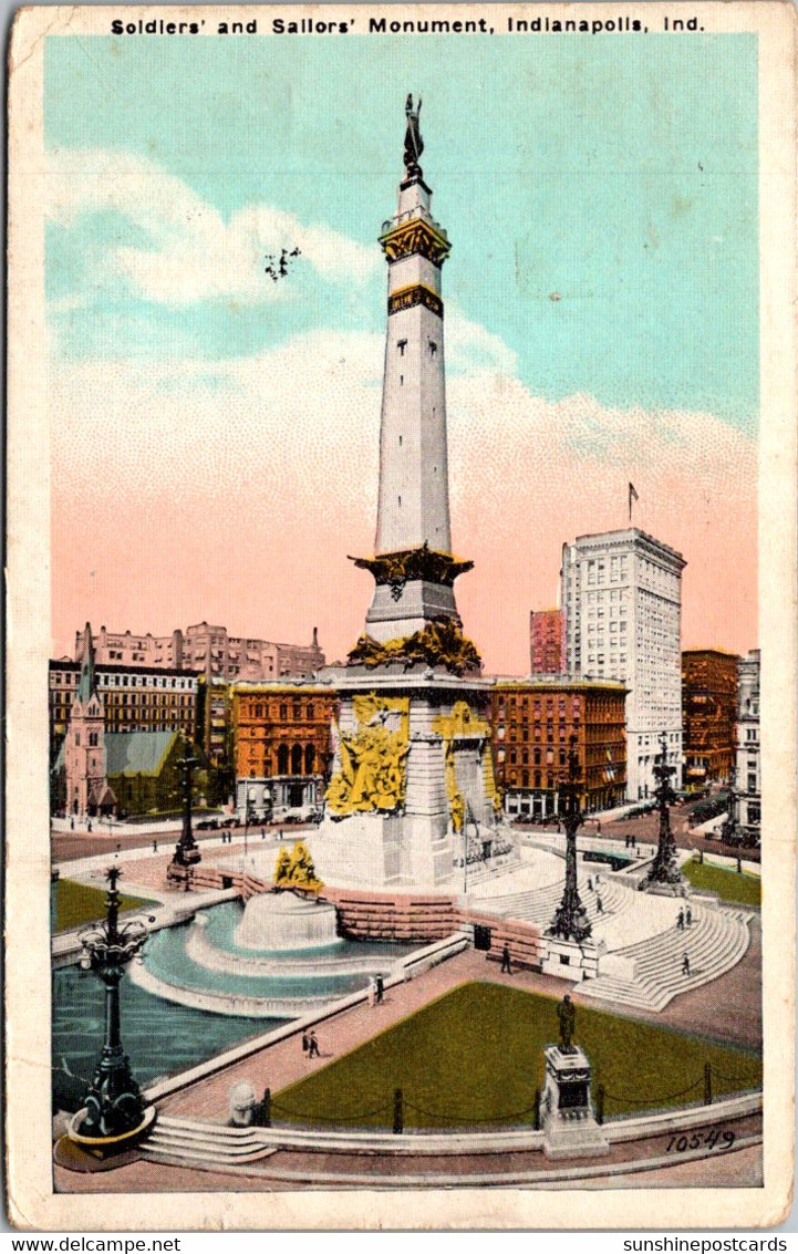 Indiana Indianapolis Soldiers And Sailors Monument 1923 - Indianapolis