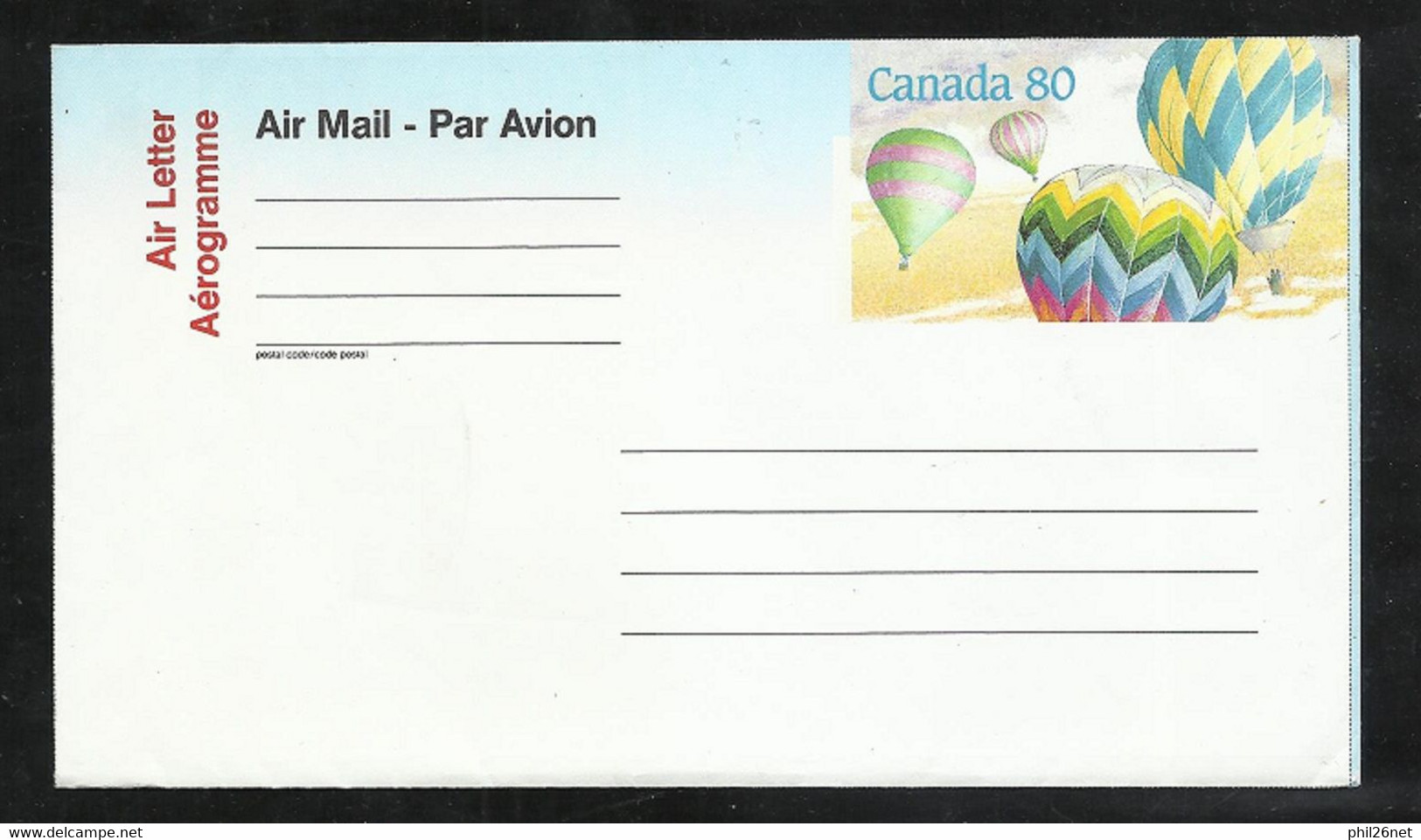 Canada  Aérogramme Scott UA 49   Ballons      Neuf     B/TB        Voir Scans    Soldes ! ! ! - 1953-.... Reinado De Elizabeth II