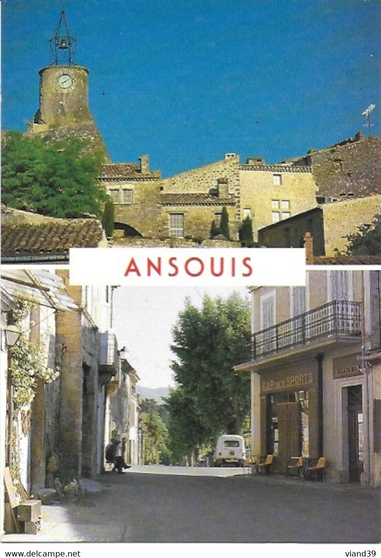 Ansouis. -  Le Beffroi. ;  Place Des Hôtes   -  Photos André Lapalus  - Non écrite. - Ansouis