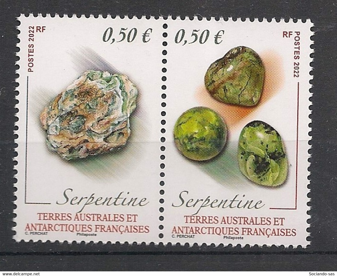 TAAF - 2022 - N°Yv. 1003 à 1004 - Serpentine - Neuf Luxe ** / MNH / Postfrisch - Minéraux