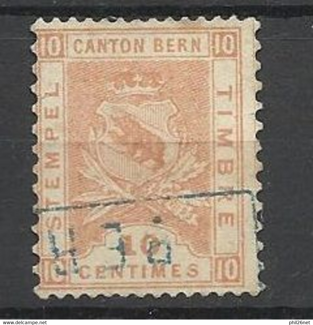 Suisse  Fiscal  Canton De Berne  10  Centimes  Ocre  Oblitéré B/TB    Voir  Scans    Soldé   ! ! ! - Revenue Stamps