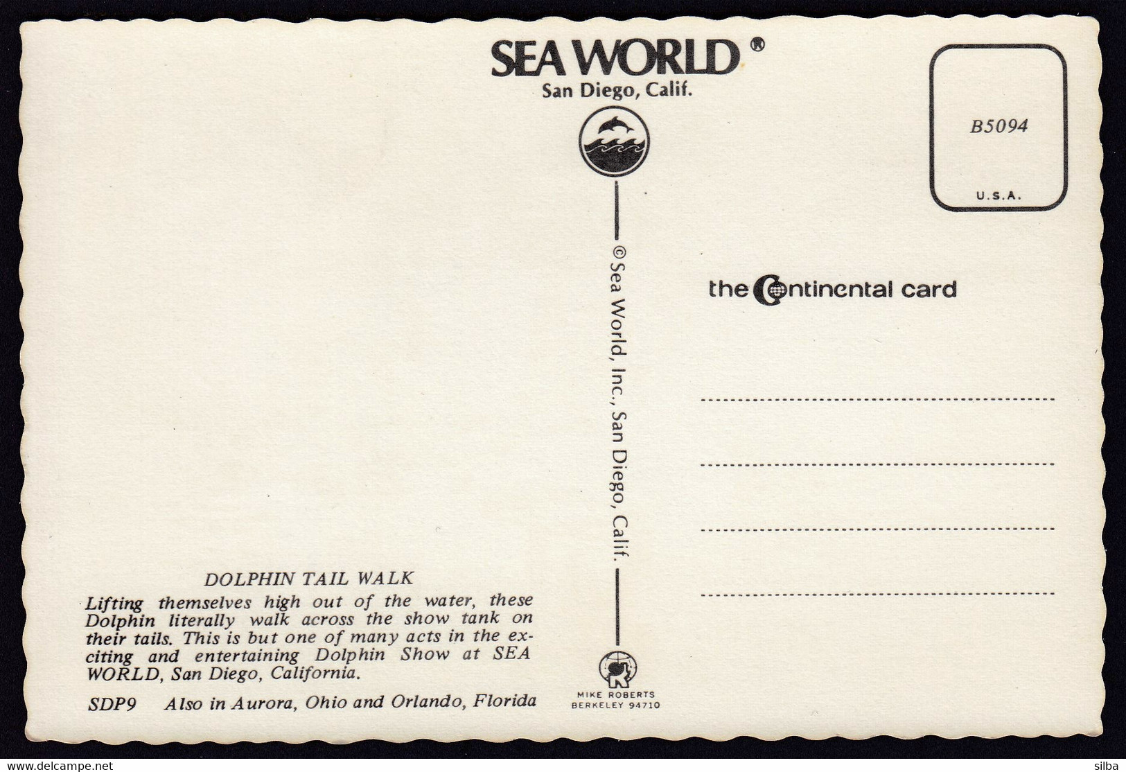 USA United States / Dolphin Tail Walk, Dolphin Show, Sea World, San Diego, California / Unused, Uncirculated - San Diego