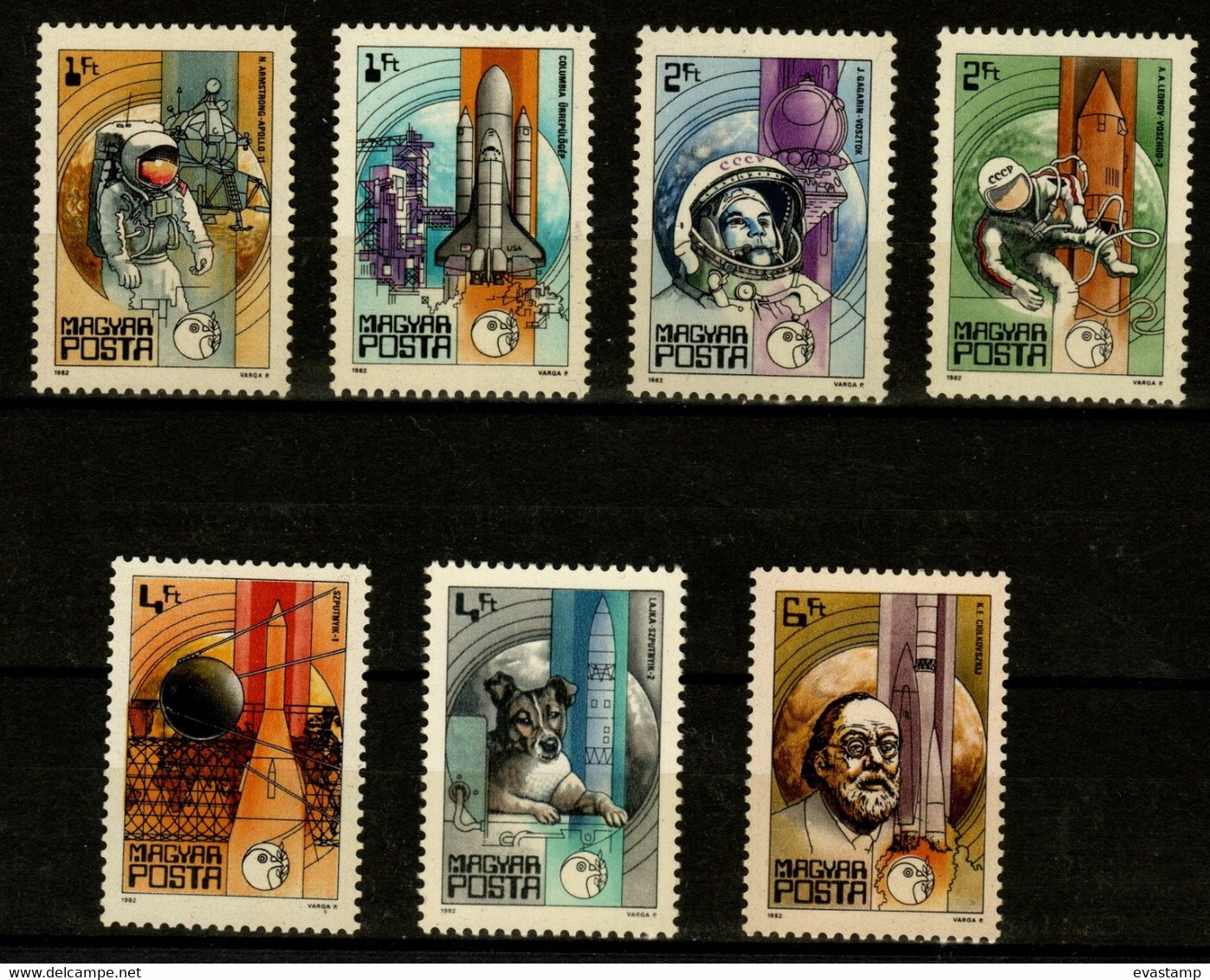 HUNGARY - 1982. 25 Years Of Space Travel (Layka) Cpl.Set MNH!! Mi 3557-3563. - Collections