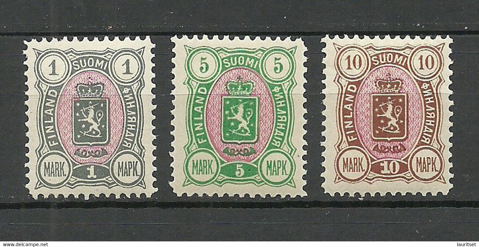 FINLAND FINNLAND 1889/1895 Michel 32 - 34 * - Nuovi