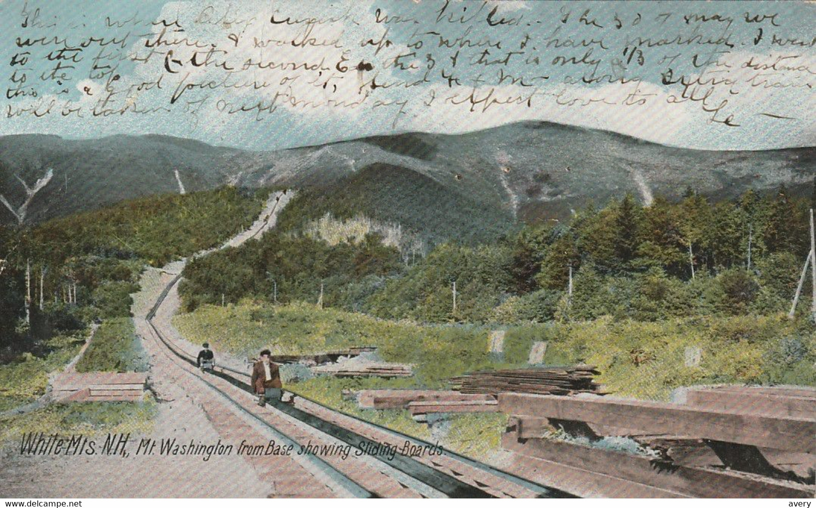 Mount Washington From Base Showing Sliding Boards, White Mountains New Hampshire - White Mountains