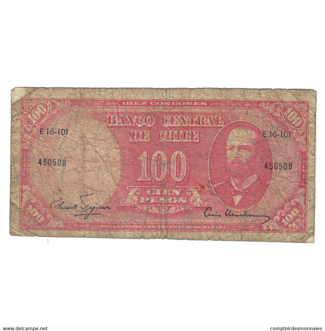 Billet, Chili, 10 Centesimos On 100 Pesos, KM:127a, TB - Cile