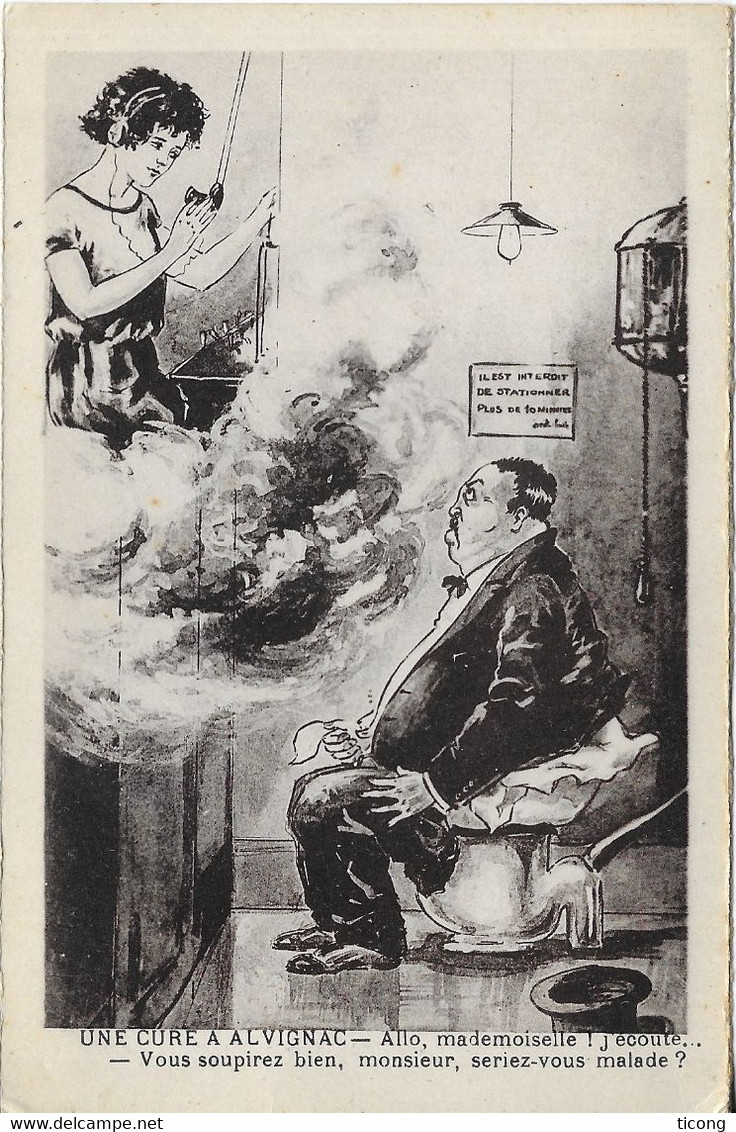 ALVIGNAC LOT, VILLE DE CURE, CARTE HUMORISTIQUE EDITION MAURICE TESSON, ALLO MEDEMOISELLE, TELEPHONE, VOIR LE SCANNER - Santé