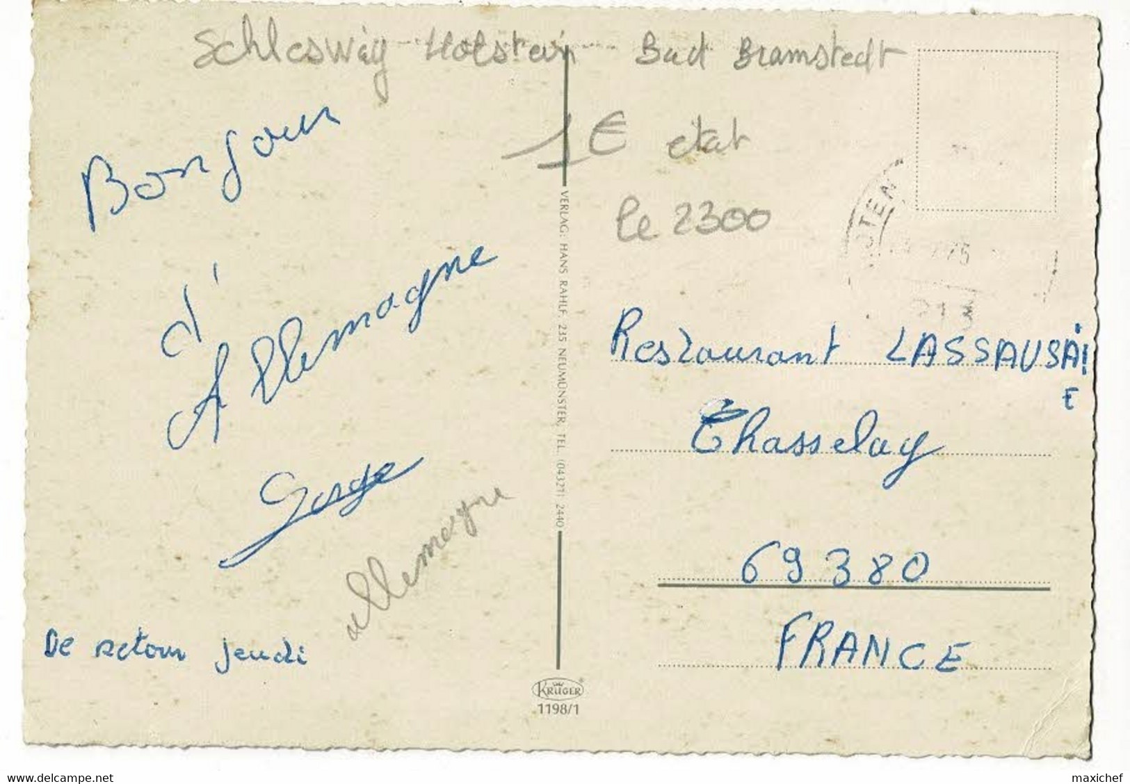 Bad Bramstedt, Multivues : Roland, Beeckerbrücke, Kurhaus - Circulé 1975, Timbre Décollé - Bad Bramstedt