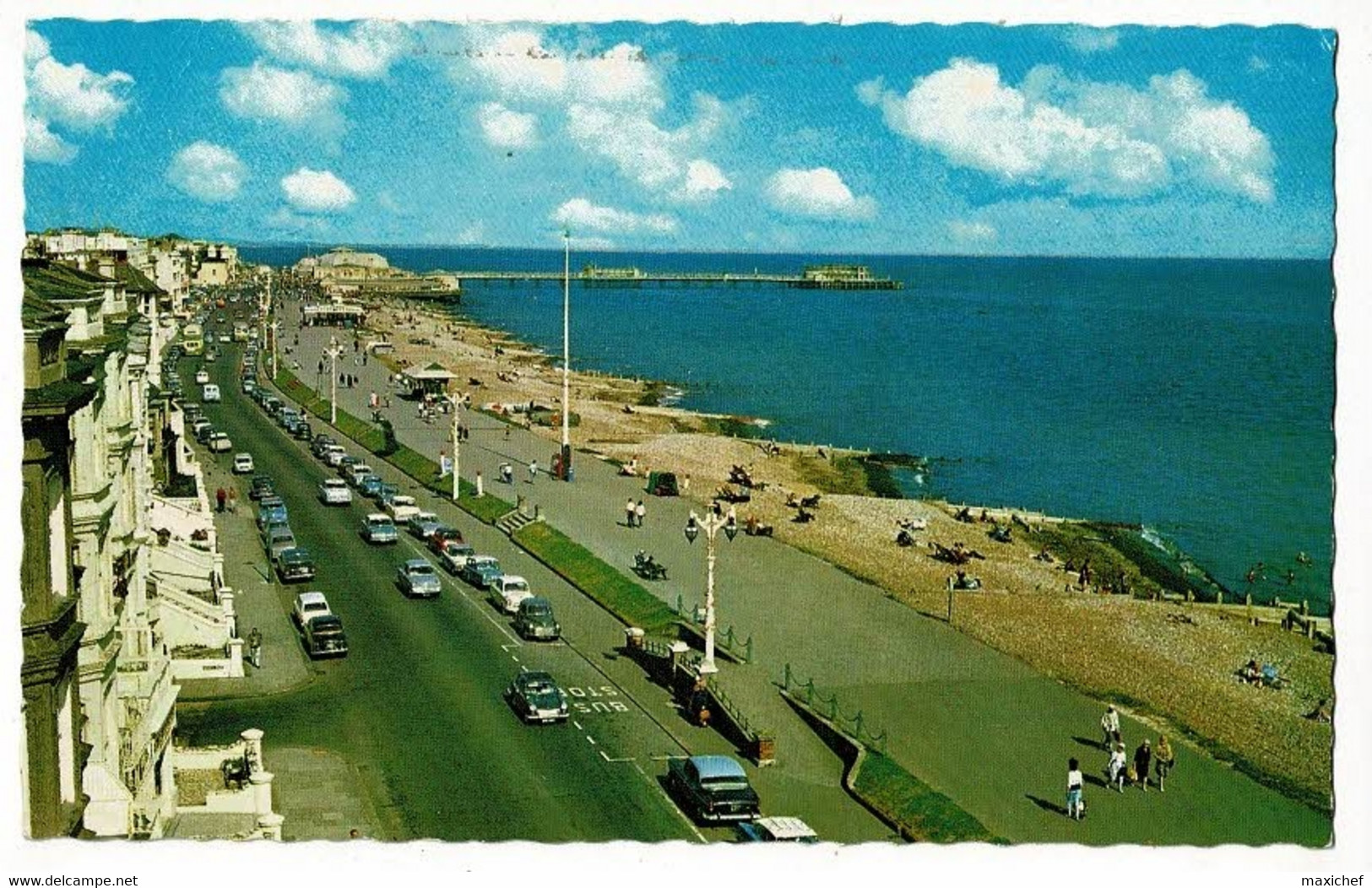 Worthing - Marine Parade Looking East (animation) Circulé Sans Date, Sous Enveloppe - Worthing