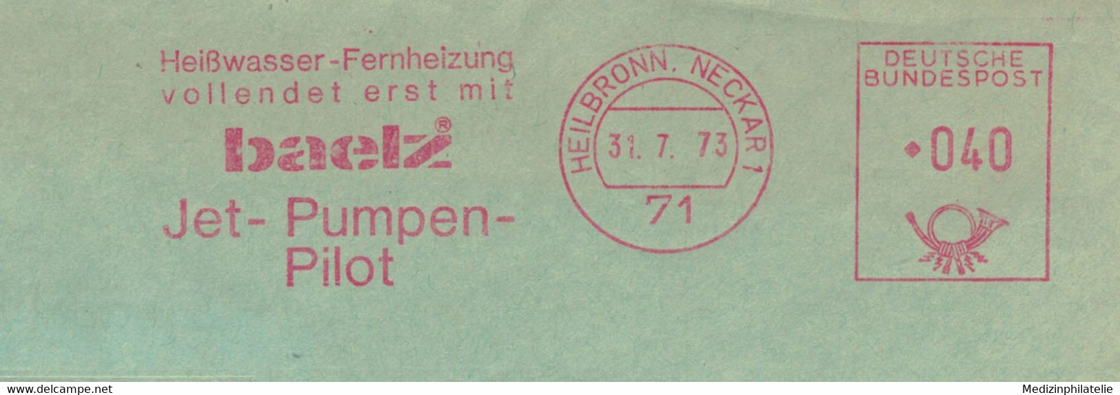 Installateur Sanitär Gas Wasser Heizung Lüftung - 71 Heilbronn Neckar 1973 Baelz Heisswasser Fernheizung Jet Pumpen - Autres & Non Classés