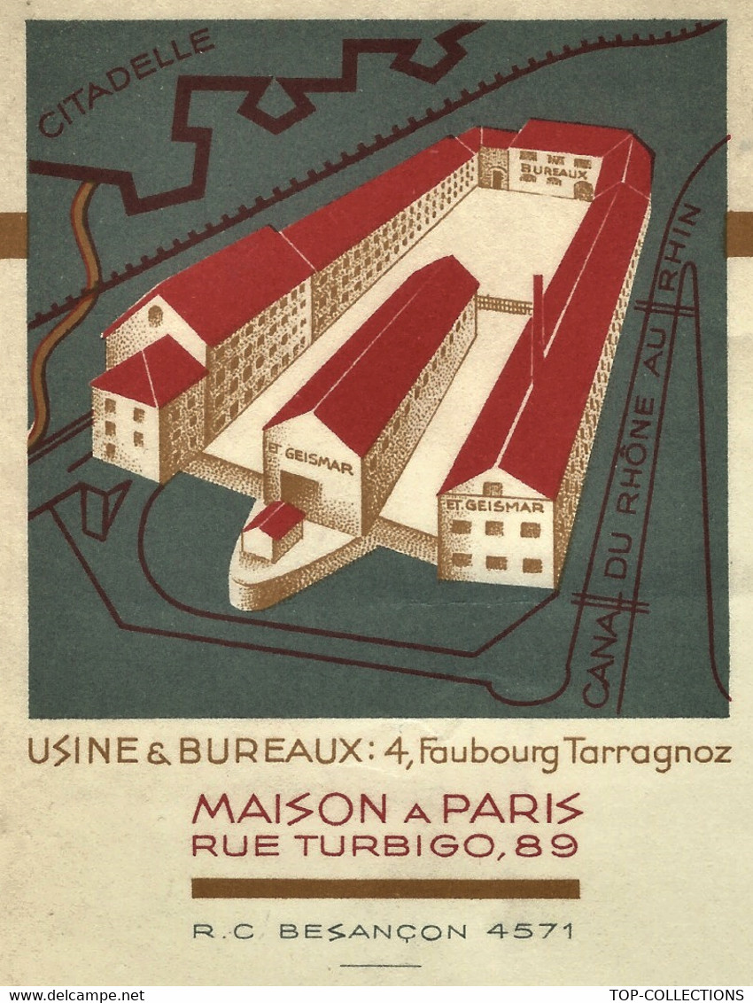 1937 ENTETE Geismar Ultra Fabrique De Montres Horlogerie Besançon Doubs => Forest Cormercy ?? Marne B.E. V.HISTORiQUE - 1900 – 1949