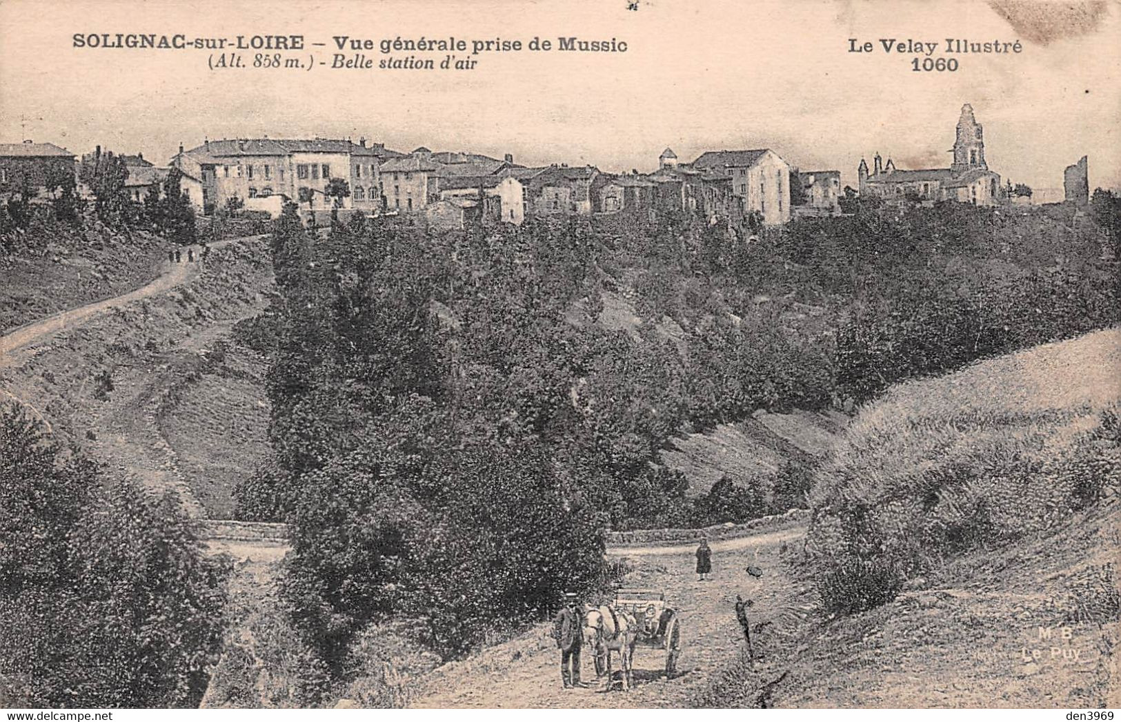 SOLIGNAC-sur-LOIRE (Haute-Loire) - Vue Générale Prise De Mussic - Attelage De Cheval - Solignac Sur Loire