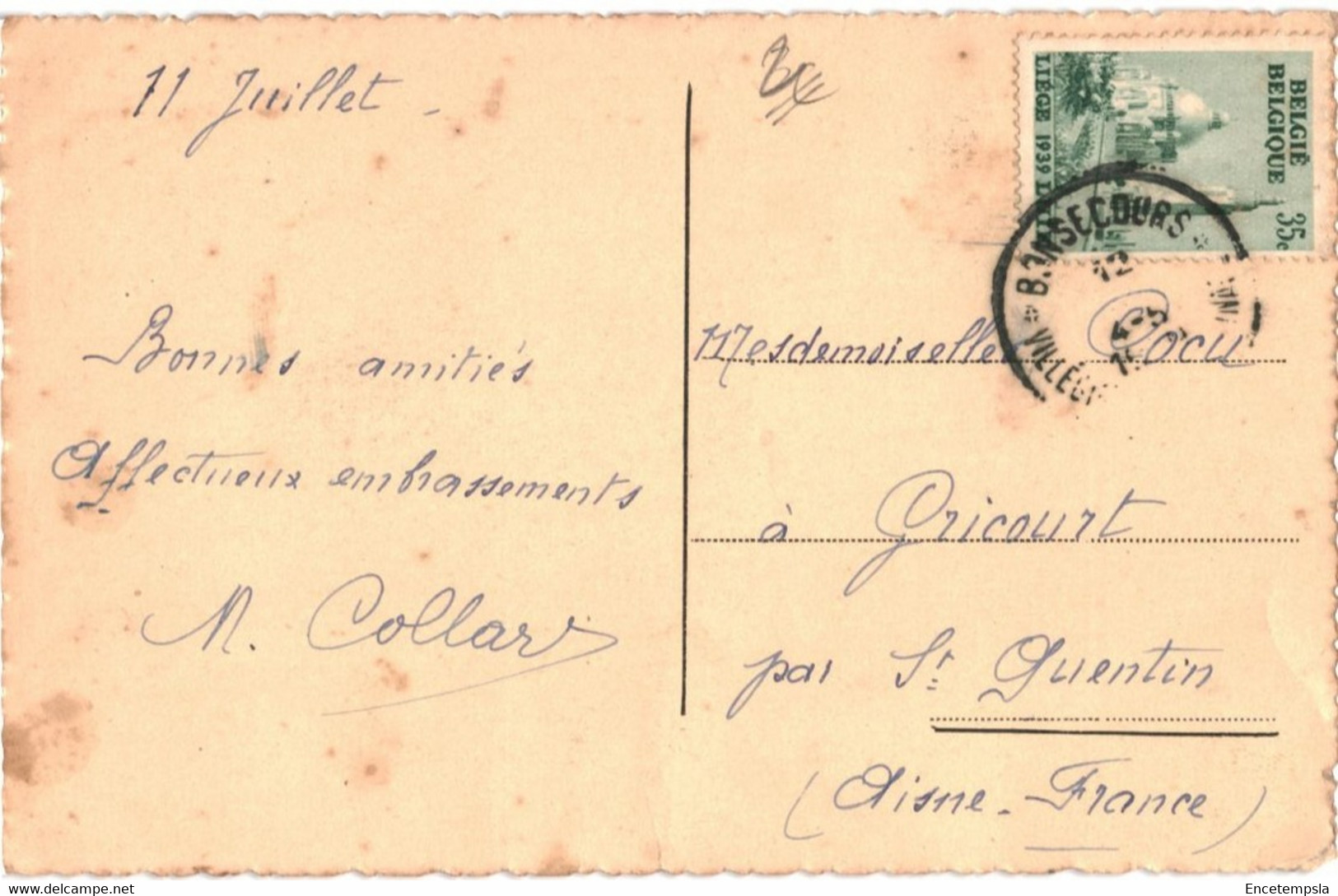 CPA Carte Postale Belgique Bonsecours Basilique Vue De Face 1939 ? VM62124 - Péruwelz