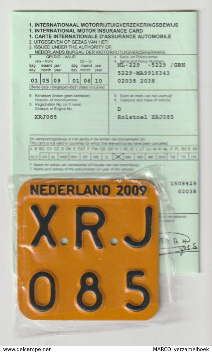 License Plate-nummerplaat-Nummernschild Moped-wheelchair Nederland-the Netherlands 2009 - Number Plates