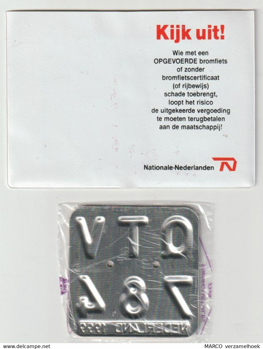 License Plate-nummerplaat-Nummernschild Moped-wheelchair Nederland-the Netherlands 1999 - Placas De Matriculación