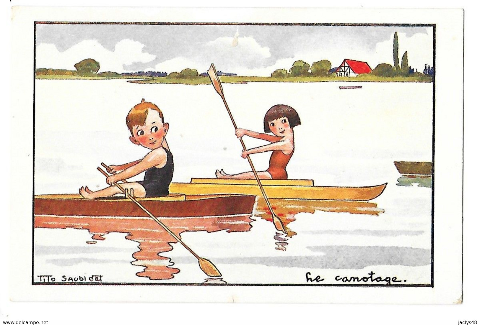 Le Canotage  - Illustrateur Tino SAUBIDET     L 1 - Rowing