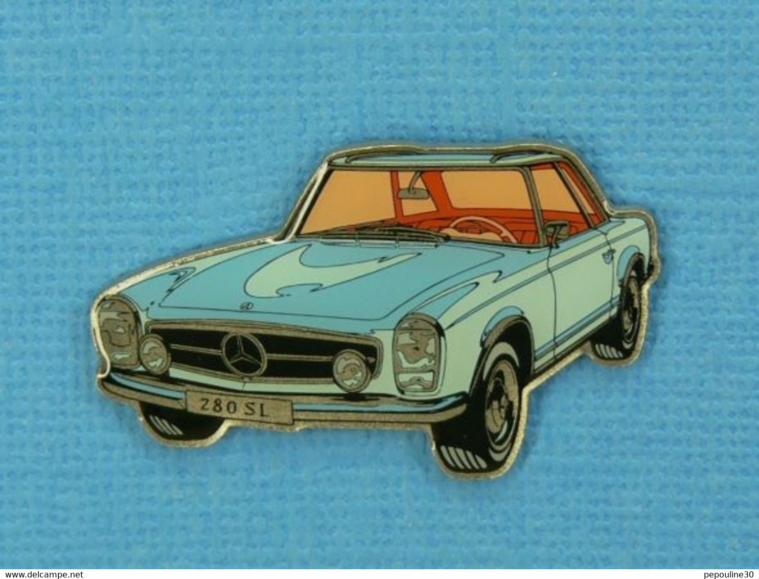 1 PIN'S //  ** MERCEDES 280 SL 170ch / 1971 / BLEUE ** . (Made In Germany) - Mercedes