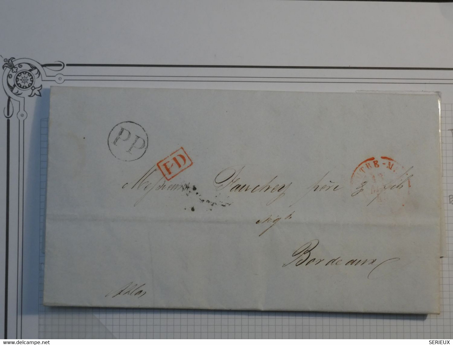 BM7  REUNION   BELLE  LETTRE  RR  1844  ST DENIS   A  BORDEAUX   FRANCE + + AFFRANCH. INTERESSANT ++ - Altri & Non Classificati