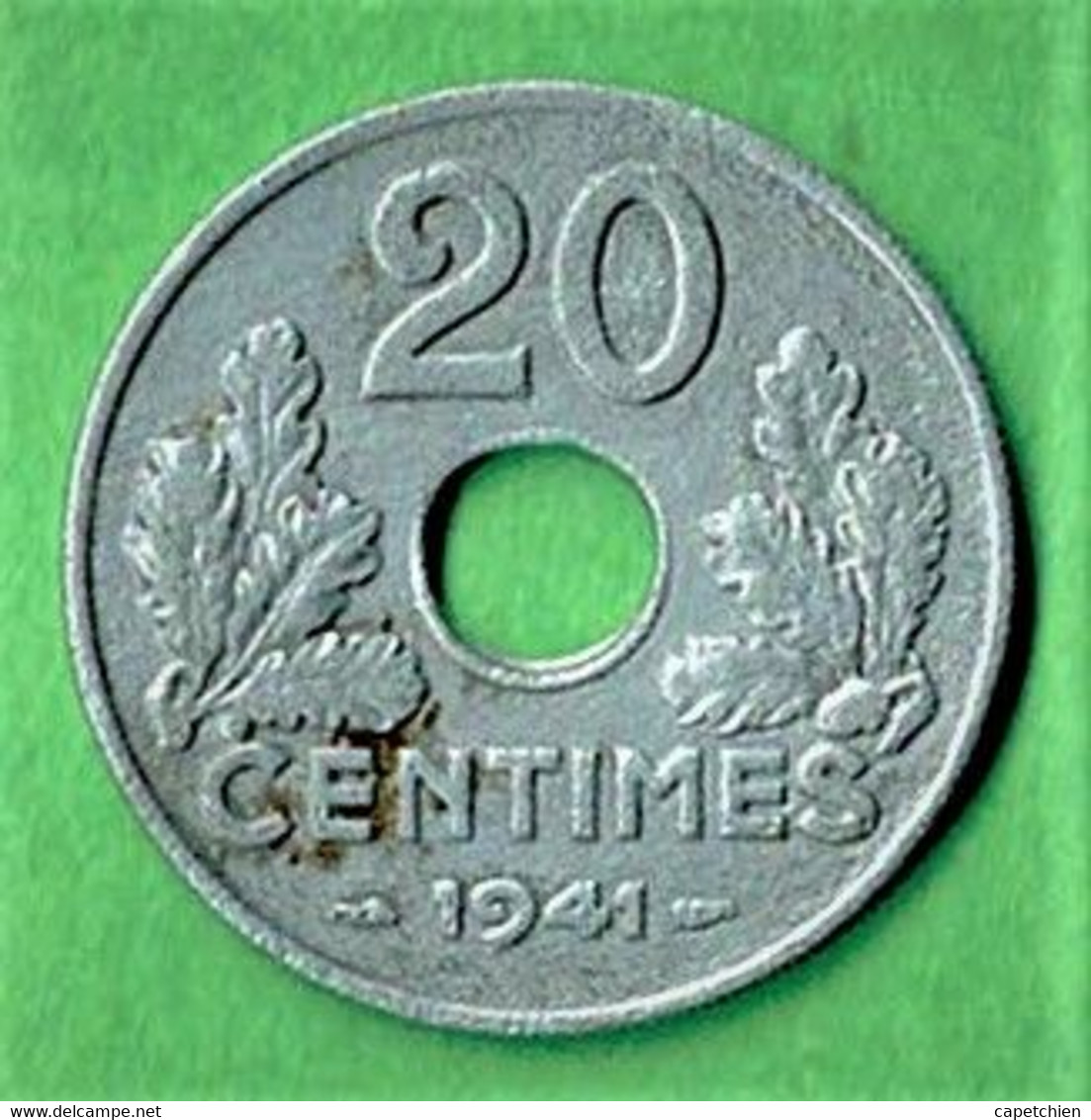 FRANCE / ETAT FRANCAIS / 20 CENTIMES / 1941 / ZINC - 20 Centimes