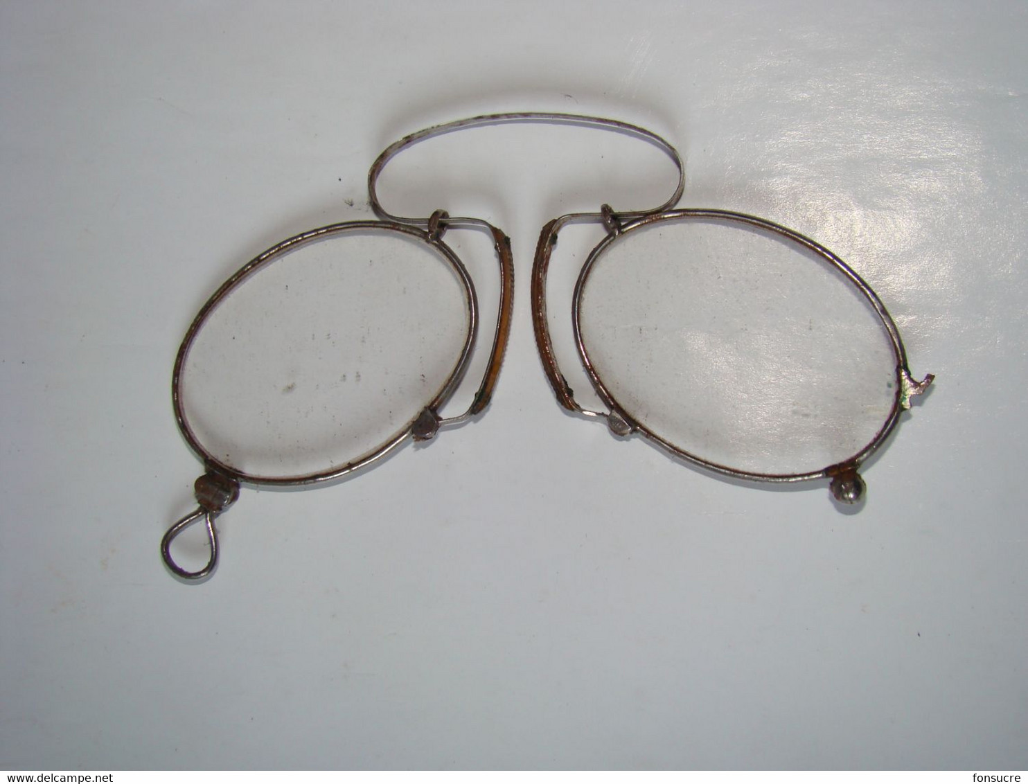 Ancienne Lunette Binocle Pince-nez + Etui En Cuir - Glasses