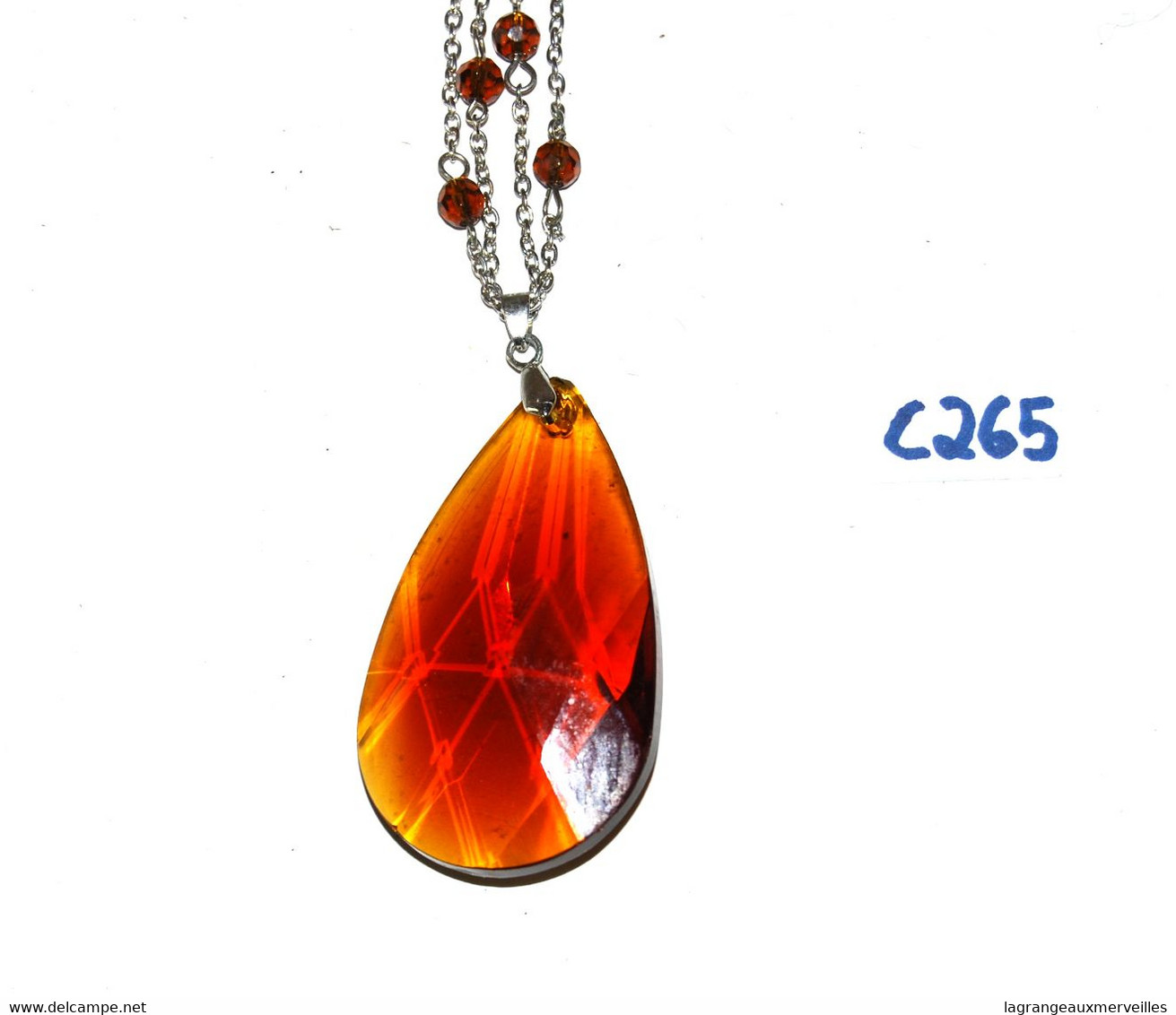 C265 Ancien Collier Avec Pendentif - Style Moderniste - Vintage - Collares/Cadenas