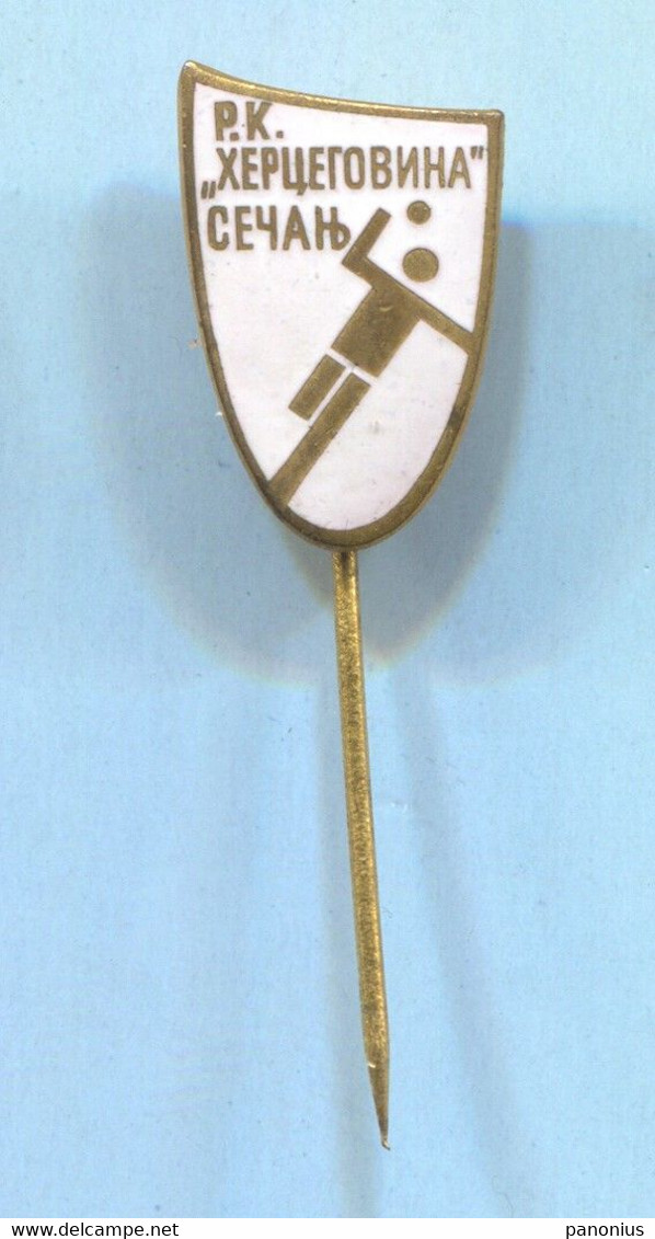 Handball Balonmano - RK Hercegovina Sečanj Serbia, Vintage Pin Badge Abzeichen, Enamel - Handball