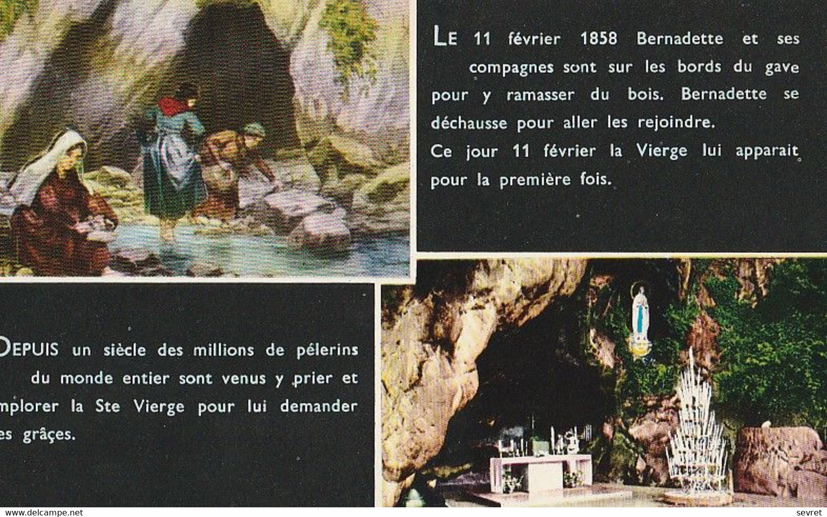 LOURDES. - Bernadette Et La Grotte. Carte Pas Courante - Heilige Plaatsen