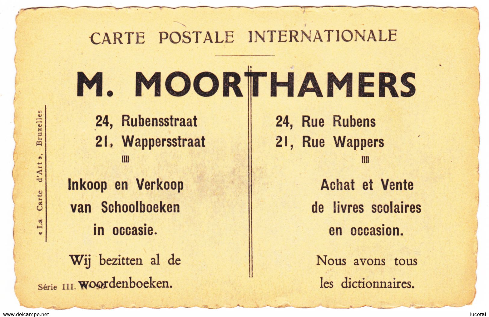 Bruxelles - Boulevard Maurice Lemonnier - Tram - Au Verso Publicité Cartes Pstales M. Moorthamers - Vervoer (openbaar)