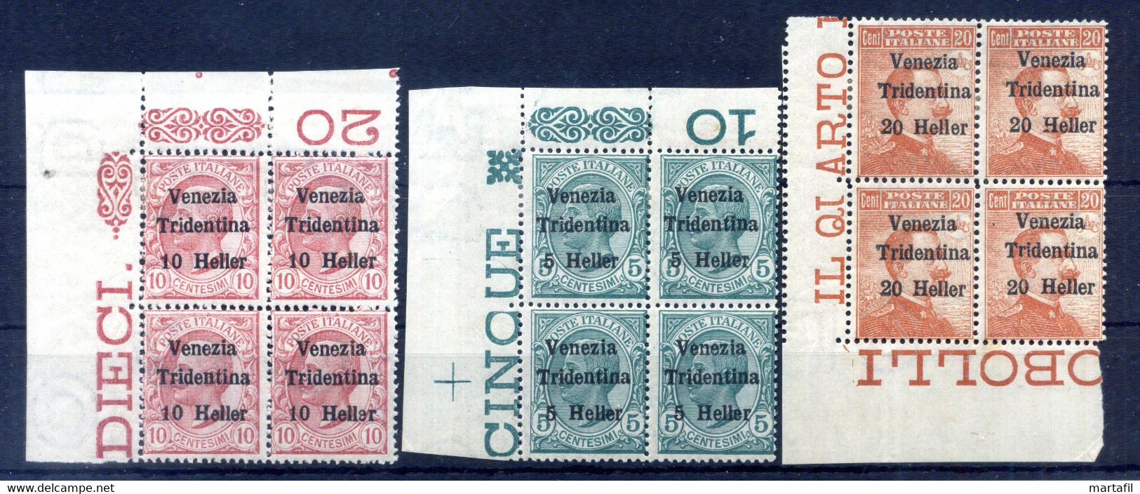 1918 TRENTINO-ALTO ADIGE Serie Completa 3v. * 28/30 Quartine - Trente