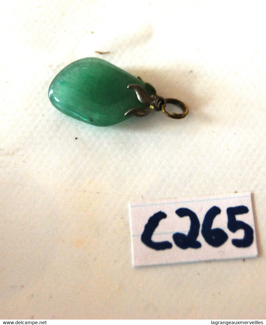 C265 Ancien Pendentif  Moderniste - Rare Design Vintage - Pierre - Hangers
