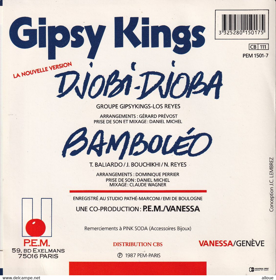 GIPSY KINGS - FR SG - DJOBI - DJOBA + BAMBOLEO - World Music