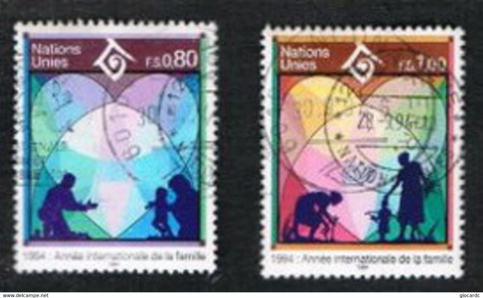 ONU (UNITED NATIONS) GENEVE - SG GE244.245   - 1994 INT. YEAR OF FAMILY (COMPLET SET OF 2)     - USED - Usati