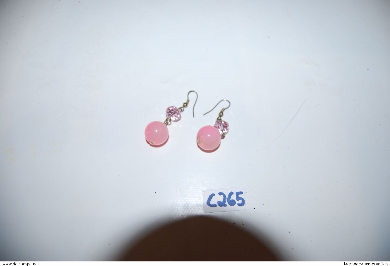 C265 Paire De Boucles D'oreilles - Pierres Roses - Vintage - Oorringen