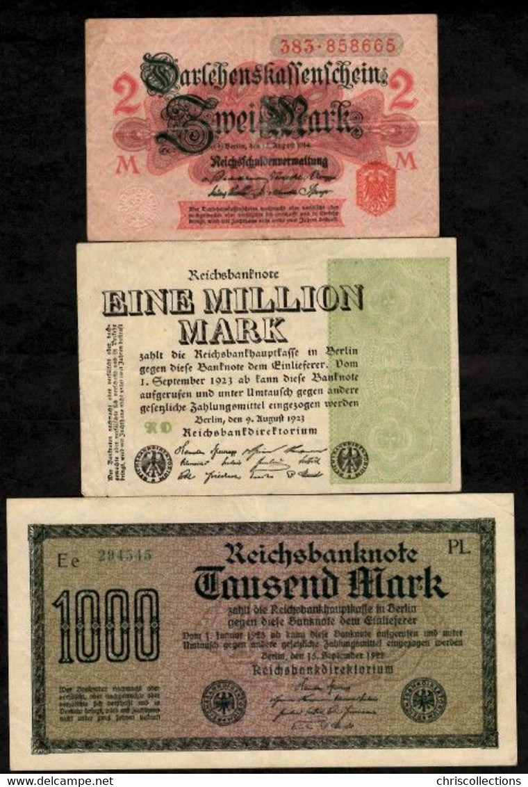 MONDE - Lot De 7 Billets Allemands - Collections