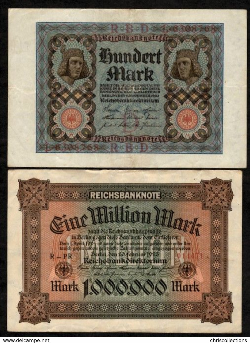 MONDE - Lot De 7 Billets Allemands - Verzamelingen