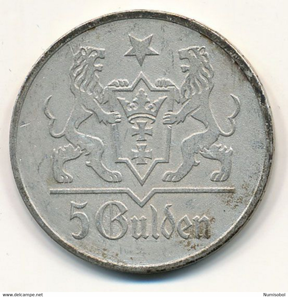 GERMANY - 5 Gulden DANZIG 1923. (IMITATION, Not Original) Silver, 25 G. (D322) - Altri & Non Classificati